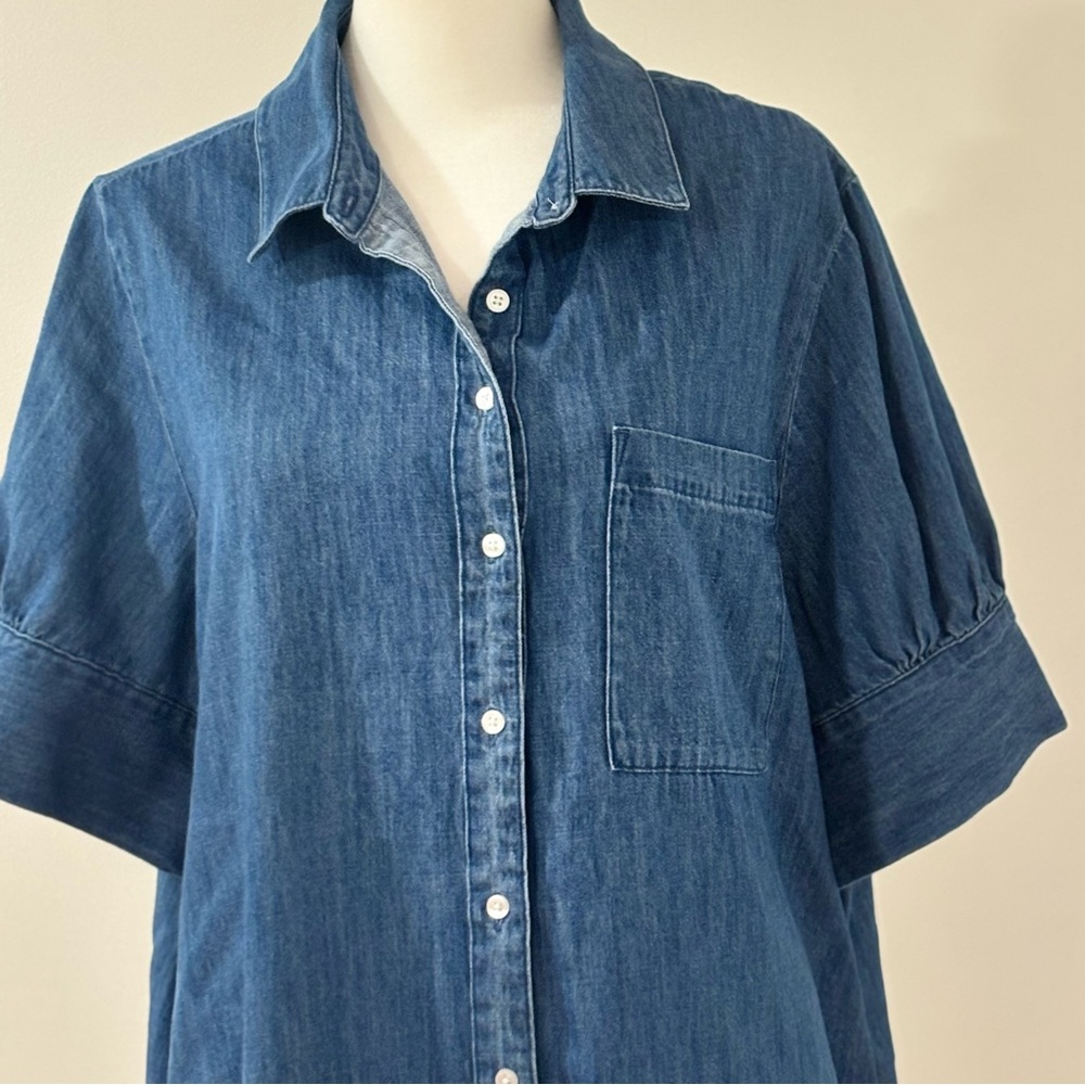 Old Navy Blue Casual Button Down Jean Dress XL PETITE - Picture 5 of 9